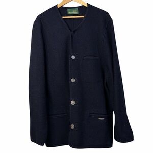 Sigi Scheiber Wool Cardigan Jacket Austria Trachten Navy 54 XL